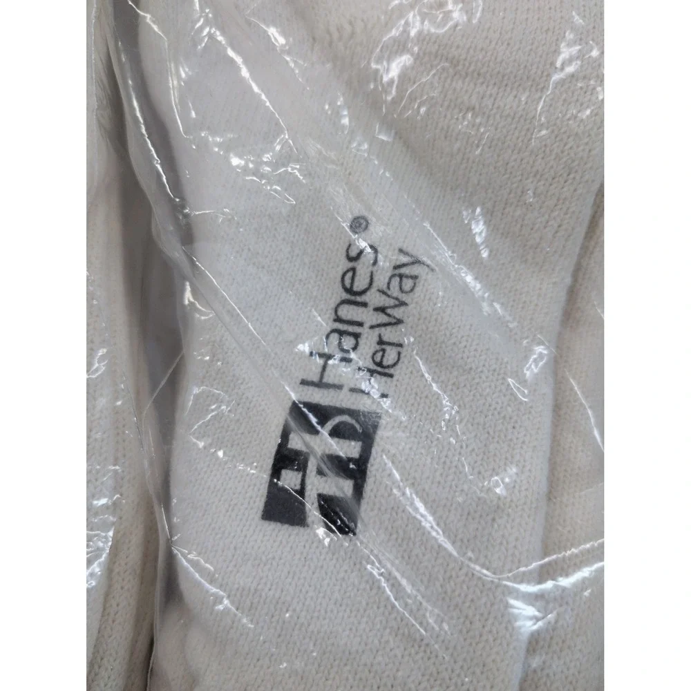 VINTAGE NEW🚨Hanes Her Way Stitch Knit Cute Ankle Socks 6 Pair Pack Sand Ivory